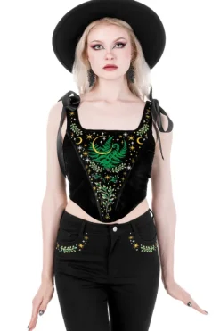 HERBAL JEANS haftowane dzwony z wysokim stanem-Restyle Online