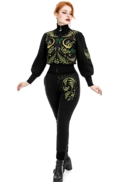 HERBAL SWEATPANTS Spodnie dresowe modelujące z haftem-Restyle Discount