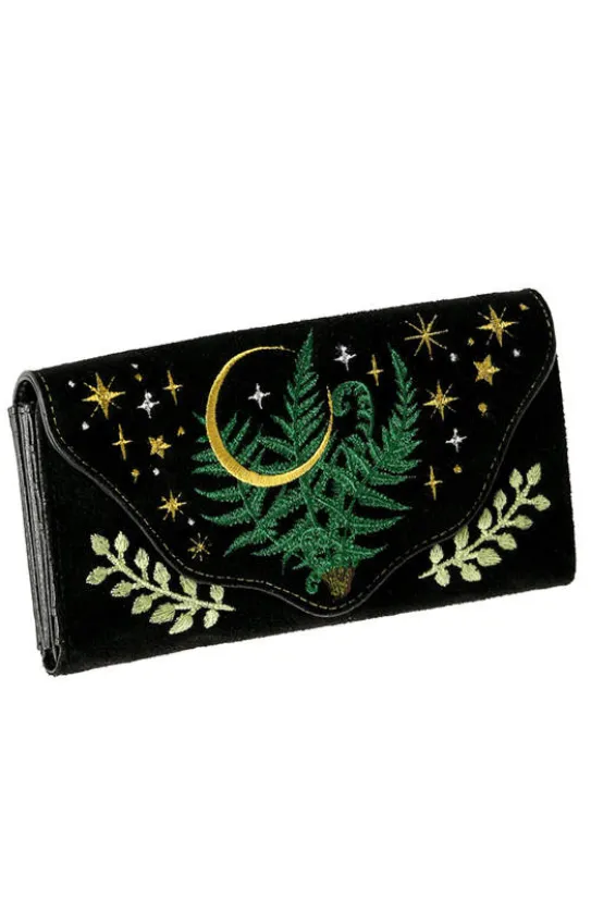 HERBAL WALLET haftowany podłużny portfel paproć-Restyle Hot