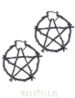 Kolczyki koła pentagram "BRANCH PENTAGRAM EARRINGS"-Restyle Sale