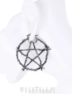 Kolczyki koła pentagram "BRANCH PENTAGRAM EARRINGS"-Restyle Sale