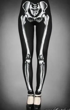 Legginsy szkielet z grafiką kości horror-Restyle Fashion