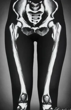 Legginsy szkielet z grafiką kości horror-Restyle Fashion