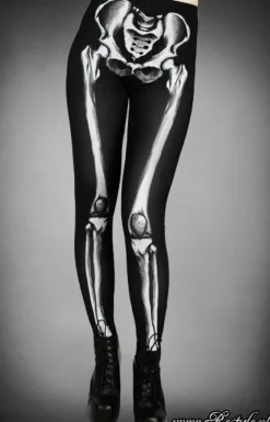 Legginsy szkielet z grafiką kości horror-Restyle Fashion