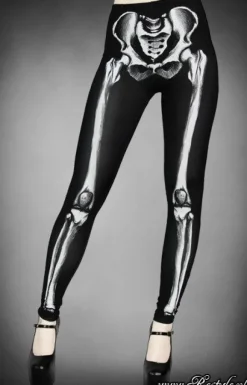 Legginsy szkielet z grafiką kości horror-Restyle Fashion
