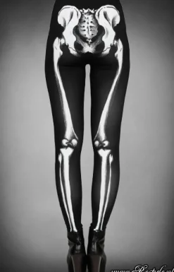 Legginsy szkielet z grafiką kości horror-Restyle Fashion