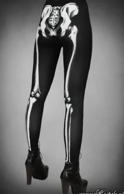 Legginsy szkielet z grafiką kości horror-Restyle Fashion