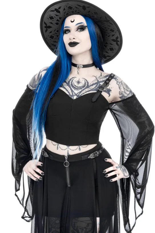 MIDNIGHT VEIL LONG SLEEVE TOP-Restyle Outlet