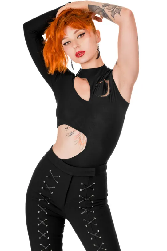 MOON ARMY Bodysuit Asymetryczne body z księżycem-Restyle Clearance