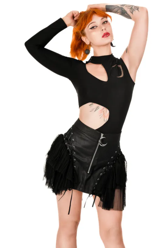 MOON ARMY Bodysuit Asymetryczne body z księżycem-Restyle Clearance