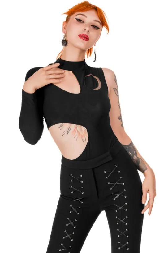 MOON ARMY Bodysuit Asymetryczne body z księżycem-Restyle Clearance
