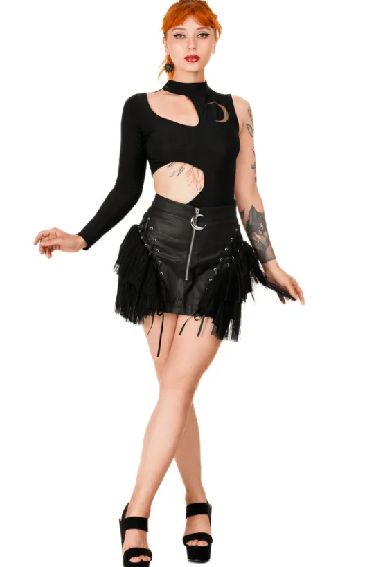 MOON ARMY Bodysuit Asymetryczne body z księżycem-Restyle Clearance