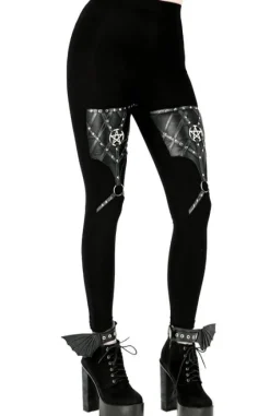 PENTAGRAM HARNESS LEGGINGS legginsy z bawełny z harnessem-Restyle Outlet