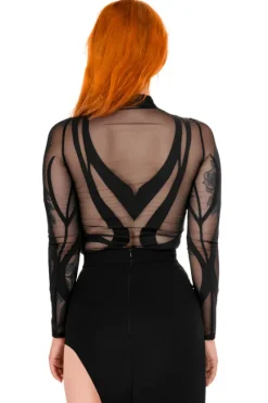 PHOENIX BODYSUIT Drapieżne czarne body-Restyle Online