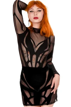 PHOENIX BODYSUIT Drapieżne czarne body-Restyle Online
