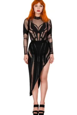 PHOENIX BODYSUIT Drapieżne czarne body-Restyle Online