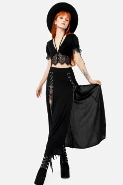 RHODANTHE spódnica z wiskozy maxi-Restyle Outlet