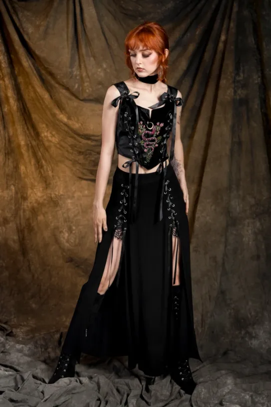 RHODANTHE spódnica z wiskozy maxi-Restyle Outlet