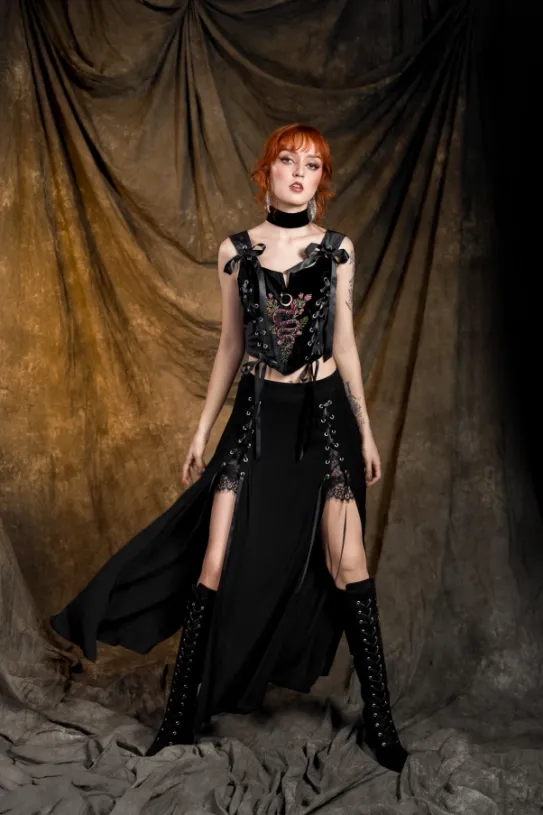 RHODANTHE spódnica z wiskozy maxi-Restyle Outlet