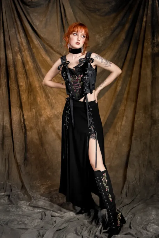 RHODANTHE spódnica z wiskozy maxi-Restyle Outlet