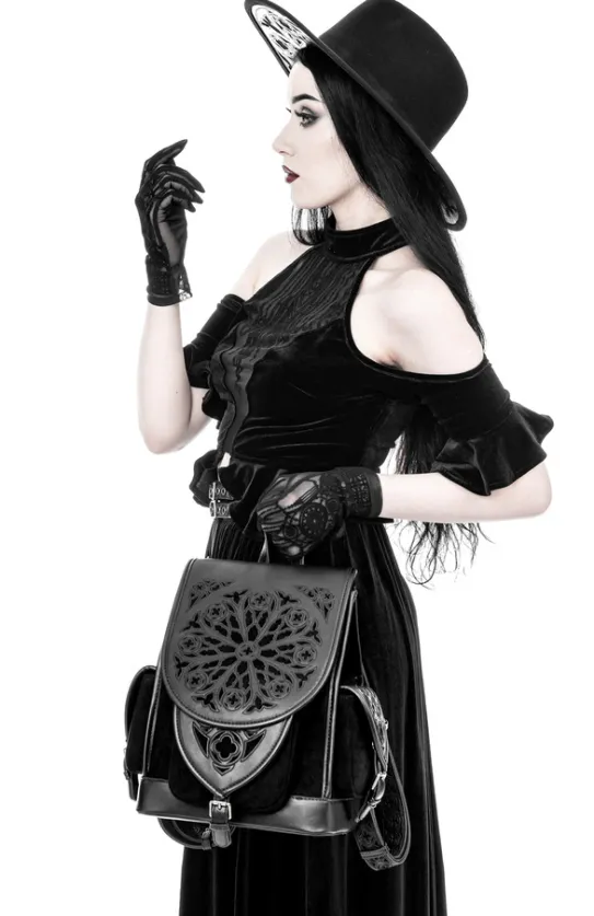 Rosarium Backpack Gotycki plecak z rozetą-Restyle Online