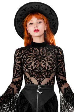 ROSARIUM BODYSUIT Body z rozszerzanymi rękawami i rozetą-Restyle Online