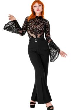 ROSARIUM BODYSUIT Body z rozszerzanymi rękawami i rozetą-Restyle Online