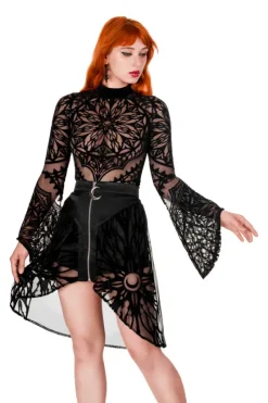 ROSARIUM BODYSUIT Body z rozszerzanymi rękawami i rozetą-Restyle Online