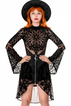 ROSARIUM BODYSUIT Body z rozszerzanymi rękawami i rozetą-Restyle Online
