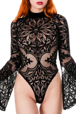 ROSARIUM BODYSUIT Body z rozszerzanymi rękawami i rozetą-Restyle Online