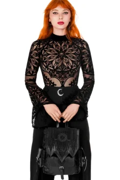 ROSARIUM BODYSUIT Body z rozszerzanymi rękawami i rozetą-Restyle Online