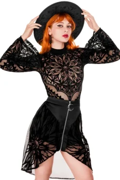 ROSARIUM BODYSUIT Body z rozszerzanymi rękawami i rozetą-Restyle Online