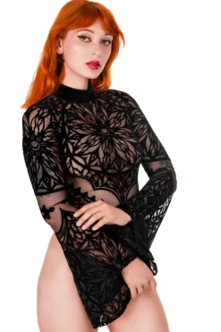 ROSARIUM BODYSUIT Body z rozszerzanymi rękawami i rozetą-Restyle Online