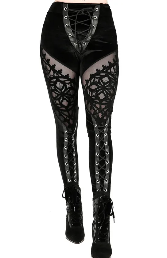 ROSARIUM Flocked Leggings-Restyle Outlet