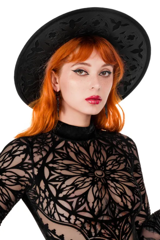 ROSARIUM LASER CUT HAT, cathedral wide brim hat-Restyle Discount