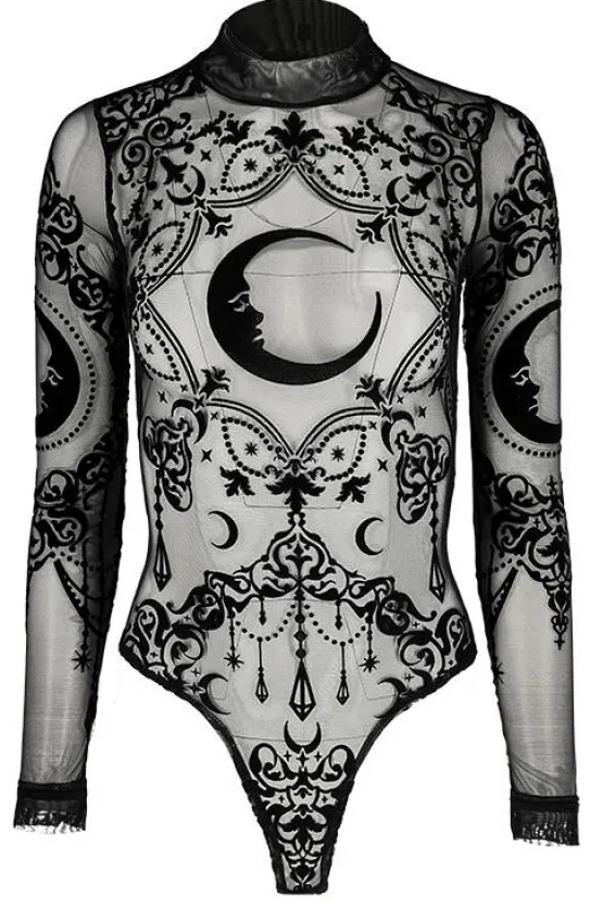 Siateczkowe body z księżycem CRESCENT BODYSUIT-Restyle Clearance