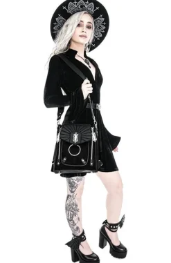 Sukienka aksamitna DRACULINA DRESS z głębokim dekoltem-Restyle Online