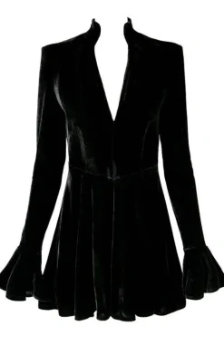 Sukienka aksamitna DRACULINA DRESS z głębokim dekoltem-Restyle Online