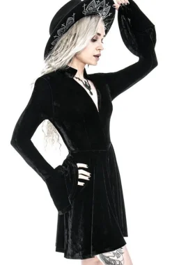 Sukienka aksamitna DRACULINA DRESS z głębokim dekoltem-Restyle Online