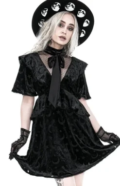 Sukienka gotycka DEVOURED DRESS z kokardą-Restyle Fashion
