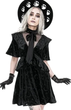 Sukienka gotycka DEVOURED DRESS z kokardą-Restyle Fashion