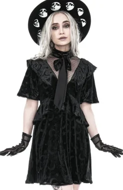 Sukienka gotycka DEVOURED DRESS z kokardą-Restyle Fashion