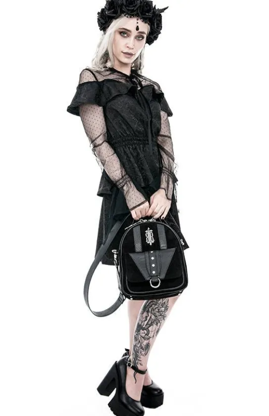 Sukienka gotycka ZOE DRESS żakardowa z falbanami-Restyle Clearance