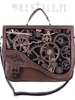 Teczka brązowa steampunkowa torba "BROWN MECHANISM"-Restyle Hot