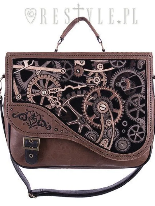 Teczka brązowa steampunkowa torba "BROWN MECHANISM"-Restyle Hot