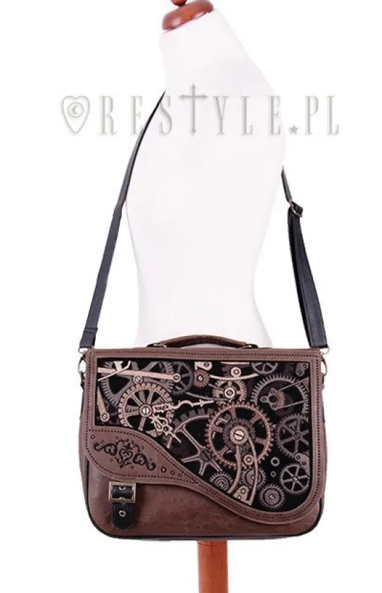 Teczka brązowa steampunkowa torba "BROWN MECHANISM"-Restyle Hot