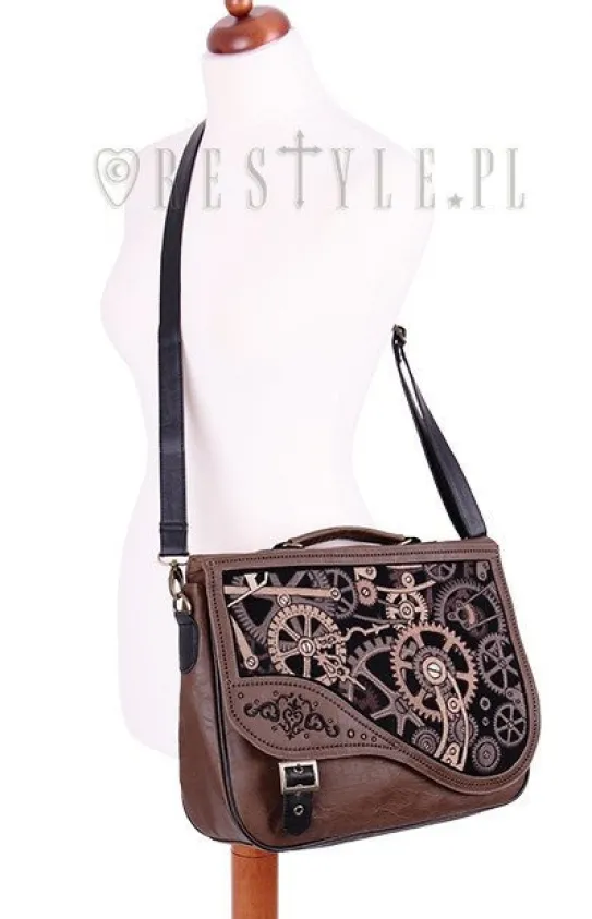 Teczka brązowa steampunkowa torba "BROWN MECHANISM"-Restyle Hot